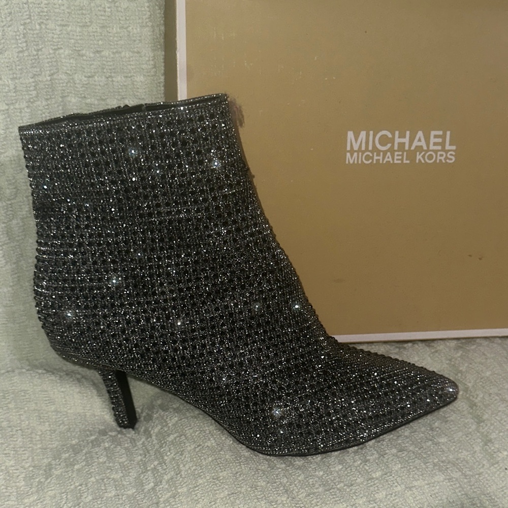 Michael Kors Glittering Silver Ankle Booties